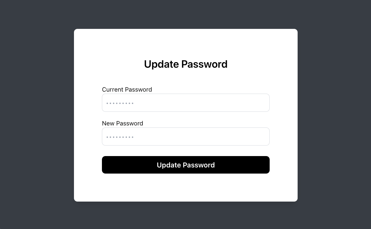 Create a form that assists in the password reset flow for your users.